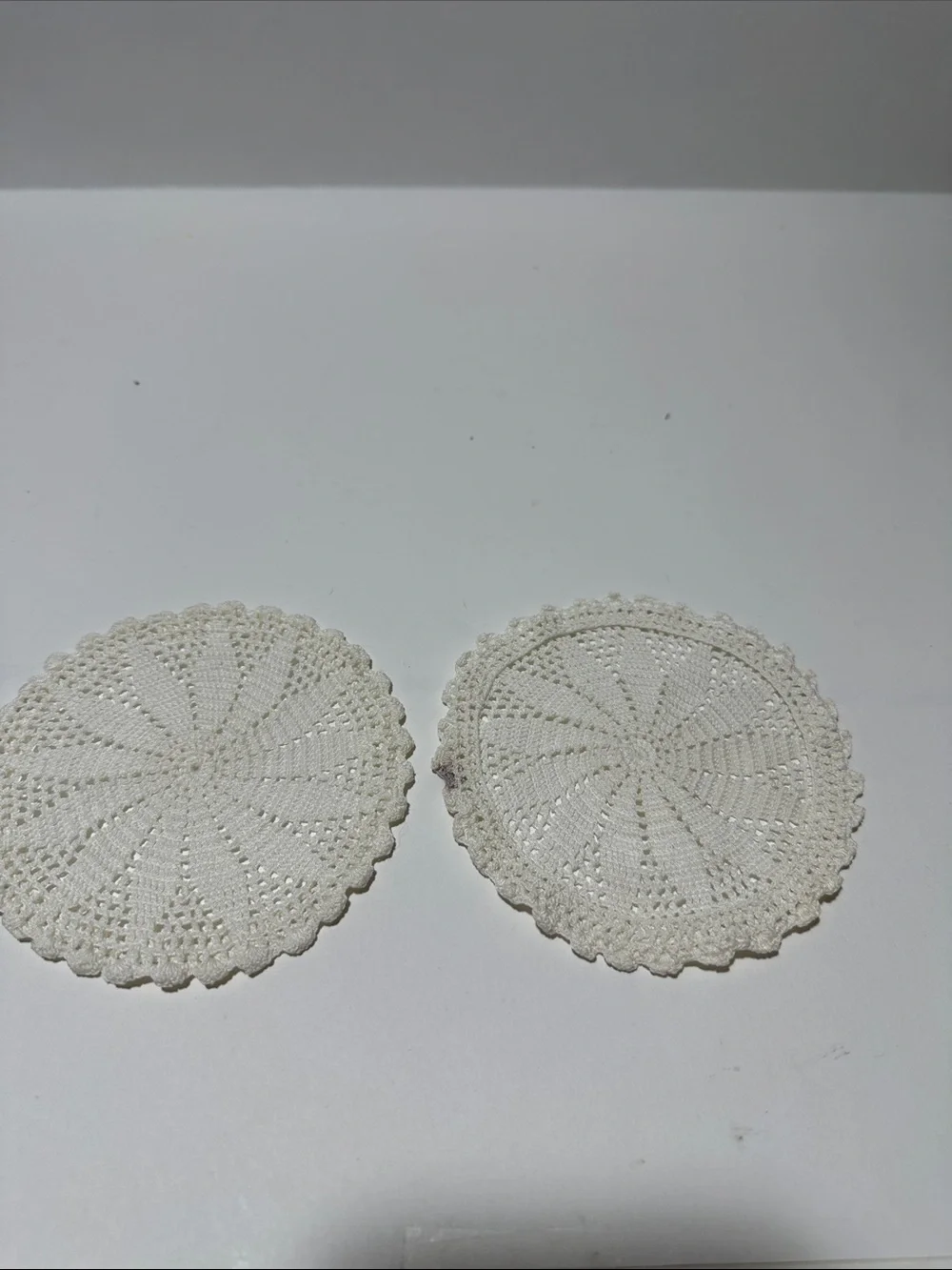 Vintage Cottagecore Lace & Crochet Doily Bundle Eyelet Ruffle Bolster Pillow Set